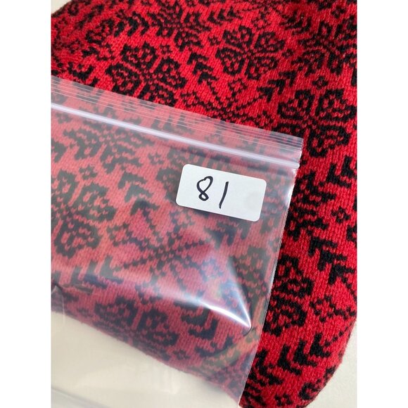 Vtg LL Bean Cardigan Sweater Red Black 100% Merino Lambs Wool Women XL Christmas - Picture 9 of 15